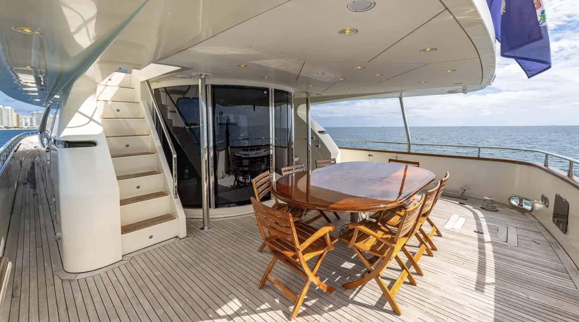 Yacht aft deck dining