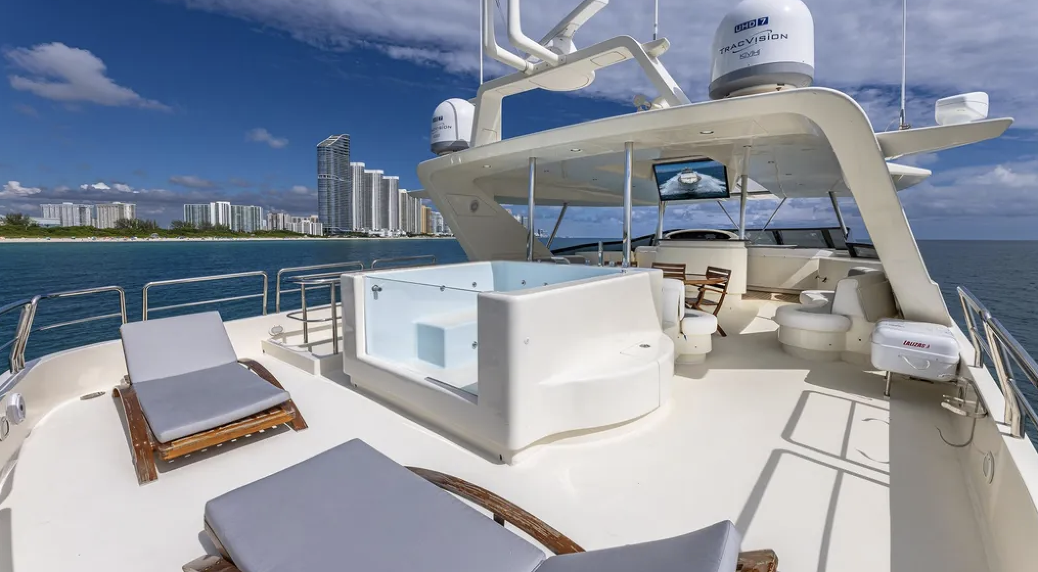 Yacht sundeck with jacuzzi
